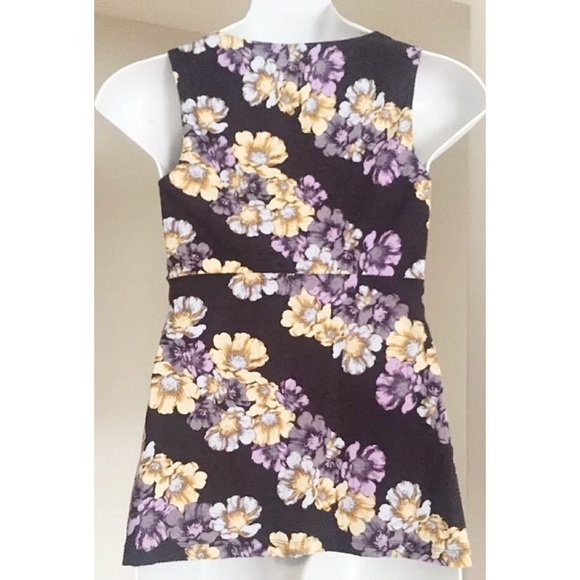 TOMMY BAHAMA Sz S Purple Floral Tank Top w/ Ties - Picture 2 of 5